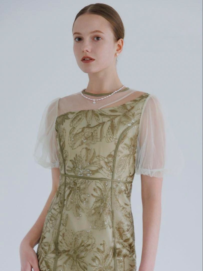 Leja オリーブグリーン パーティードレス