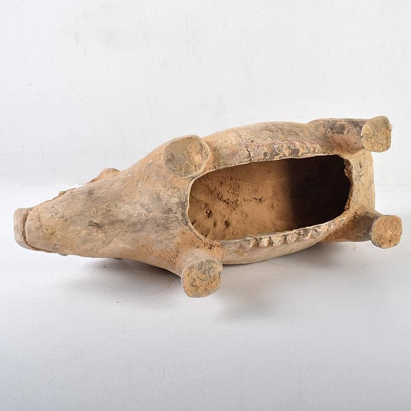 cafe-abakan　中国　加彩　豚俑　陶俑　置物　N　8950AE