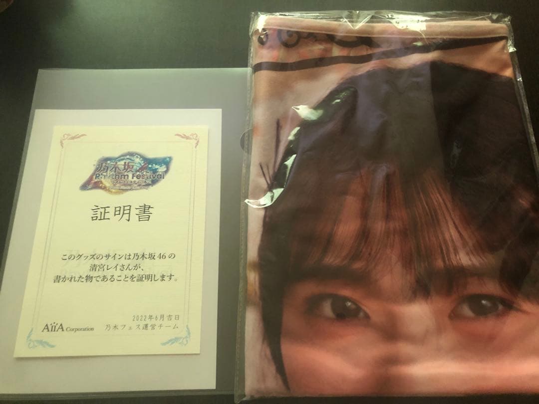 乃木坂46 乃木フェス　オリジナルブランケット　清宮レイ　直筆サイン入り