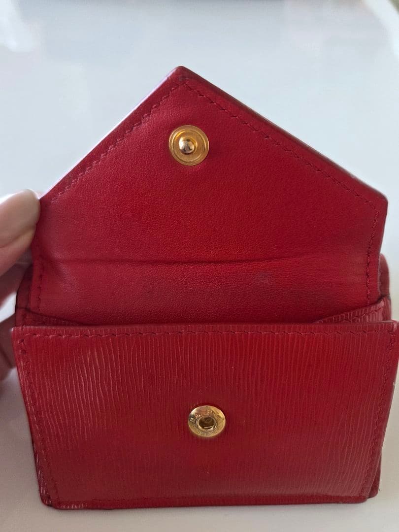 PRADA プラダ 三つ折り ミニ財布 レッド 正規品