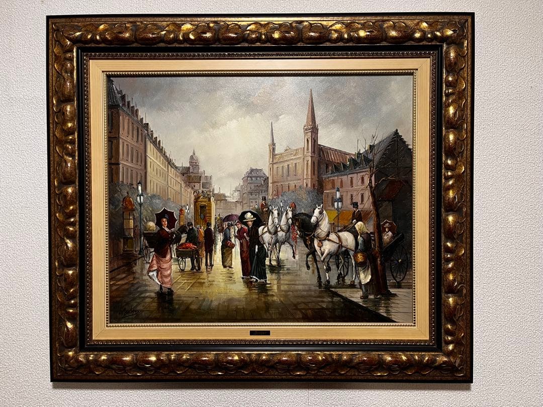 油絵　貴族人物　作者不詳