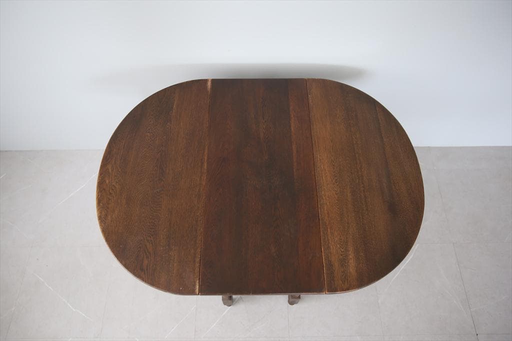 英国アンティーク木製ゲートレッグテーブル/ダイニング机バタフライ(87-40)