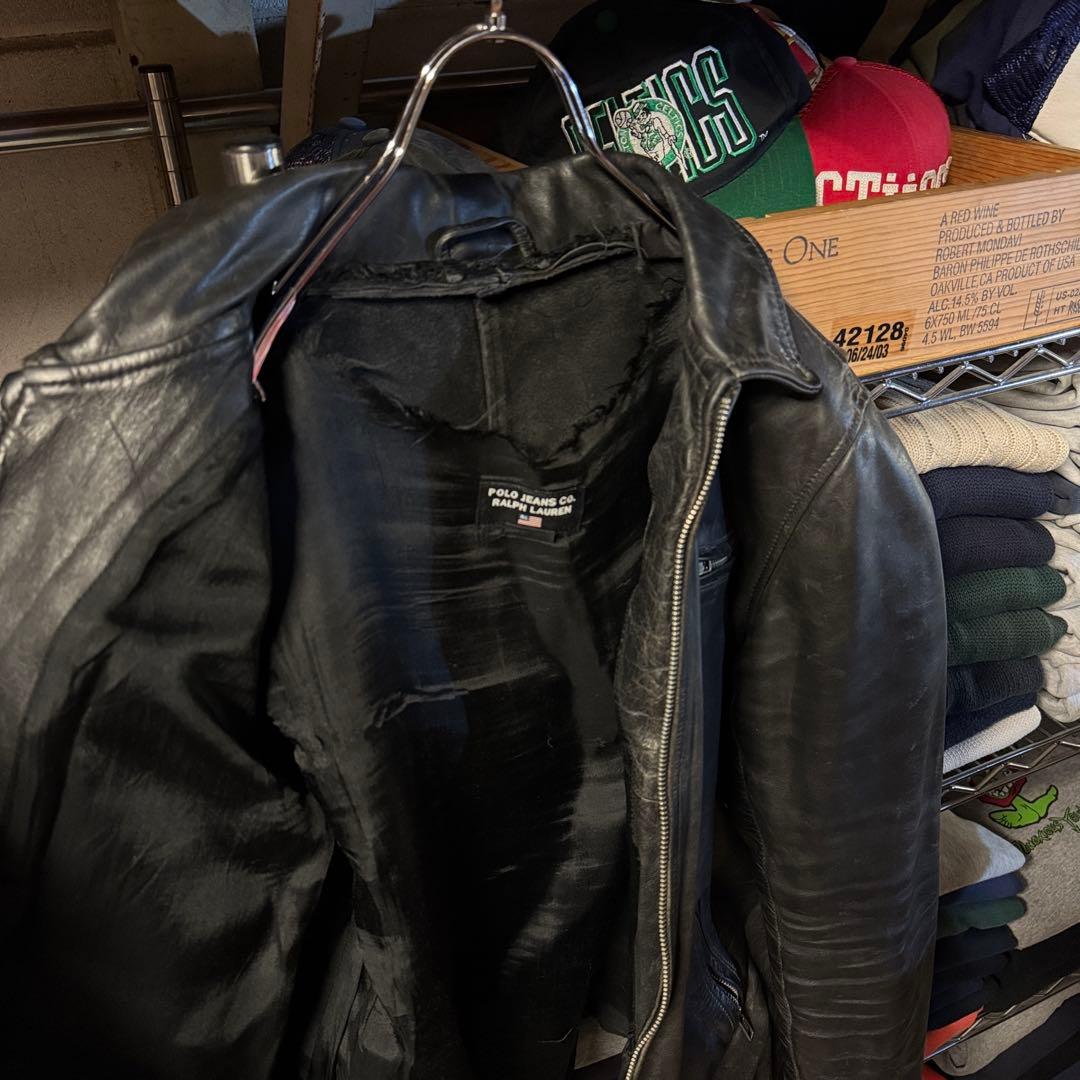 POLOJEANS Ralph Lauren シングルライダース 片ポケ 黒