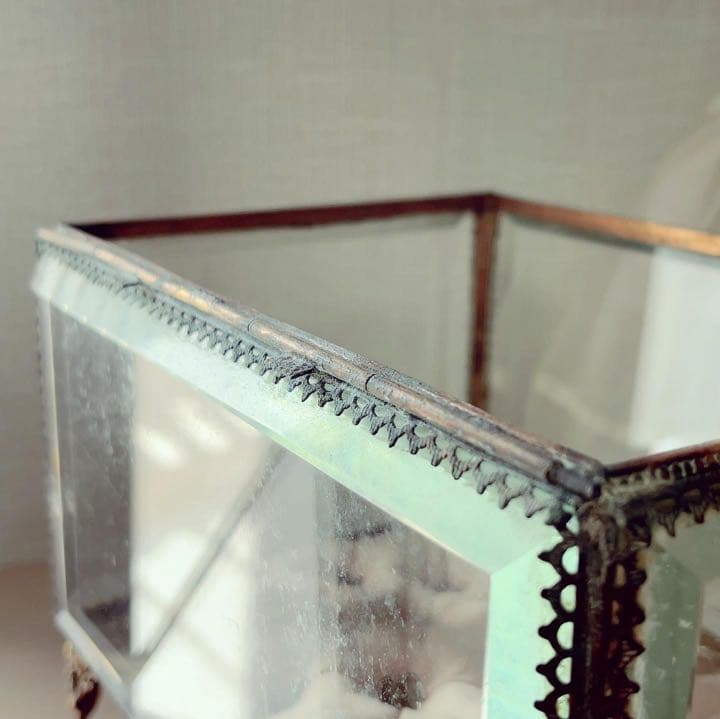 セール　フランスアンティーク　大きなジュエリーボックス　淡いピンク