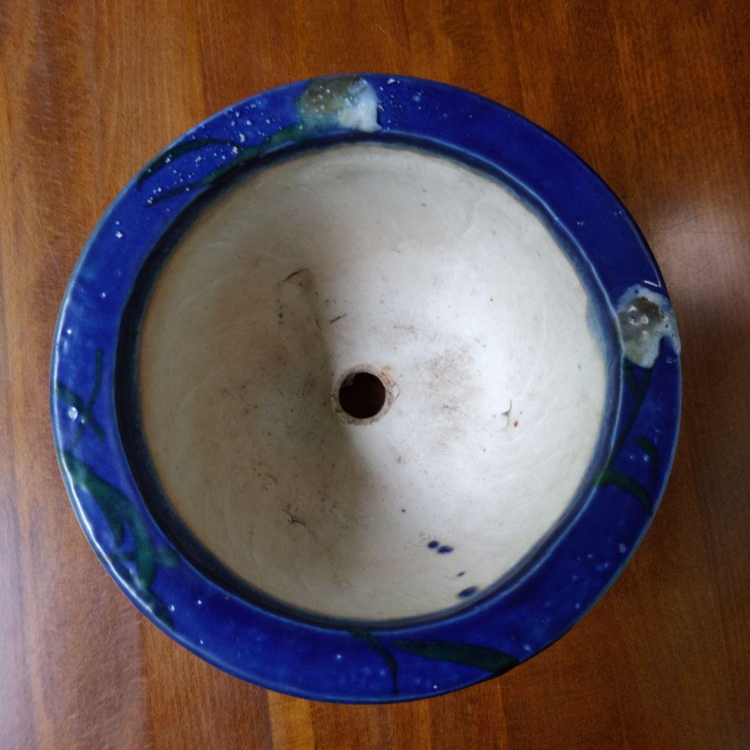瀬戸　瑠璃釉　植木鉢　珍品　骨董