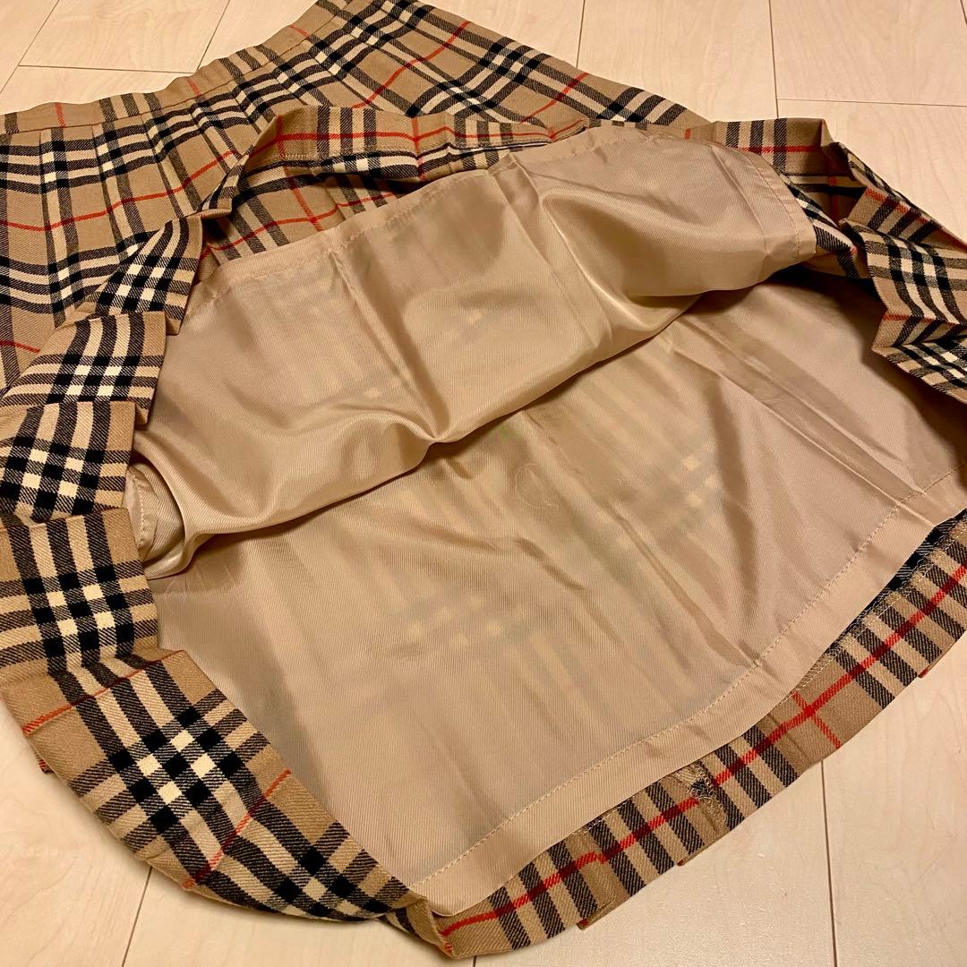 Burberrys プリーツスカート ウール100% バーバリー ノバチェック