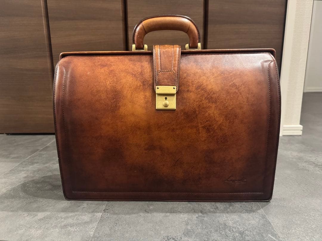 美品 青木鞄 Lugard G3 ダレスバッグ ビジネスバッグ 本革 ブラウン