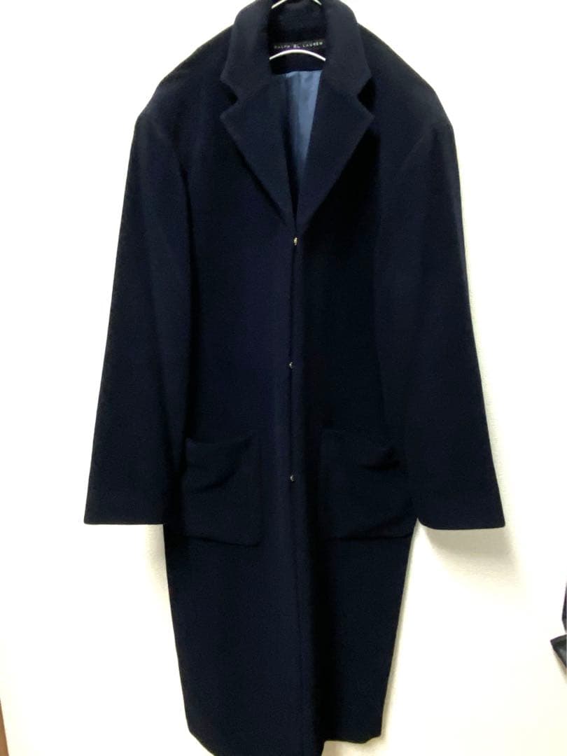 極美品　ラルフローレンブラックレーベル　チェスターコート　アンゴラ混　濃紺