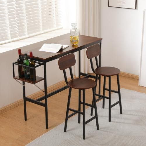 新発売 カウンターテーブル スツール 3点セット ハイテーブル 木製 カウンター