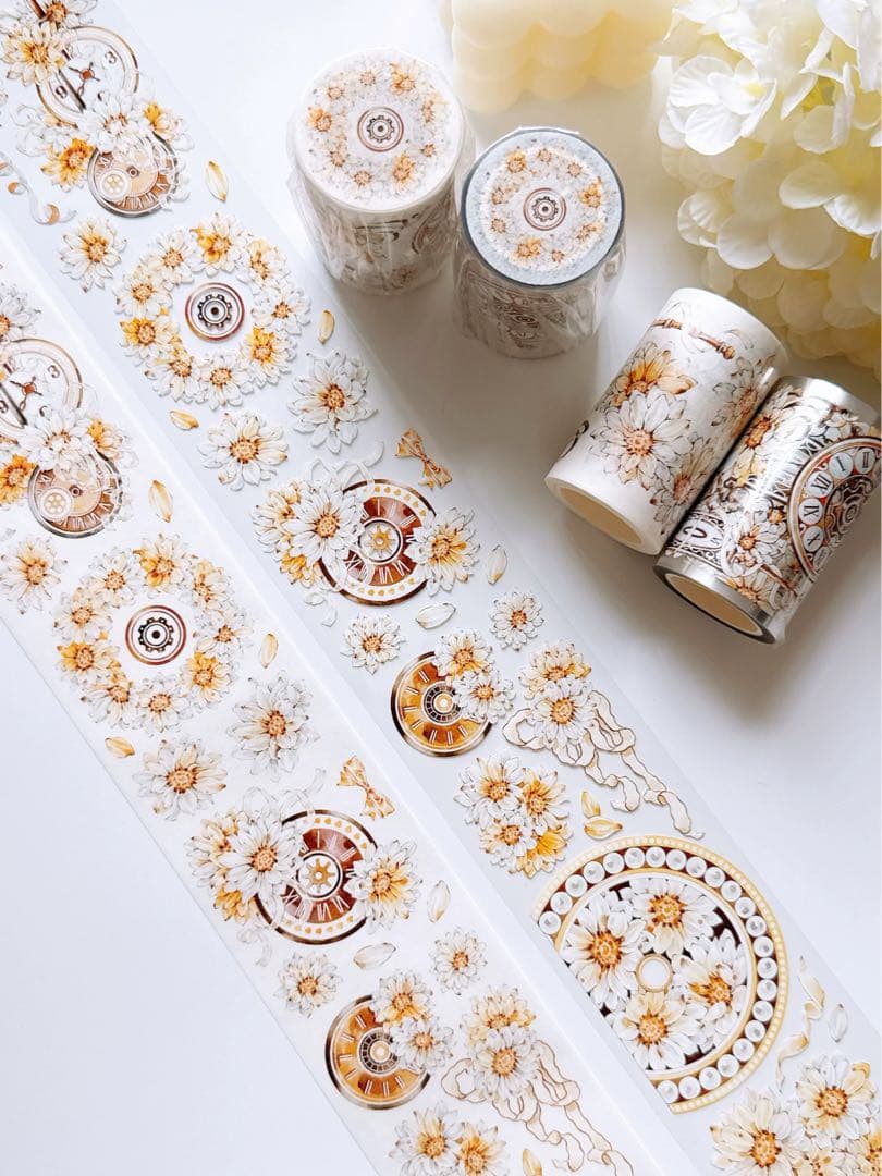 咔咔STUDIO《菊絮时》海外マスキングテープ　マステ 【2644】