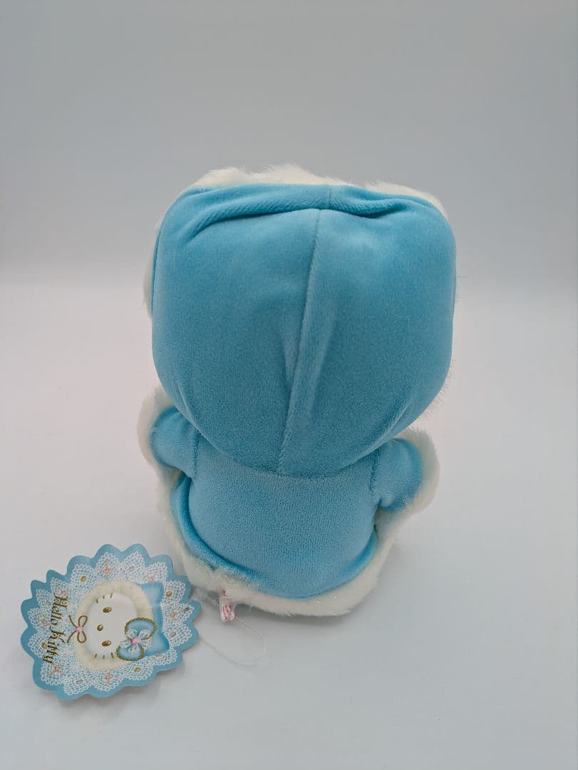 【レア】ハローキティ Vivitix ぬいぐるみ　水色　ふわふわフード付きコート