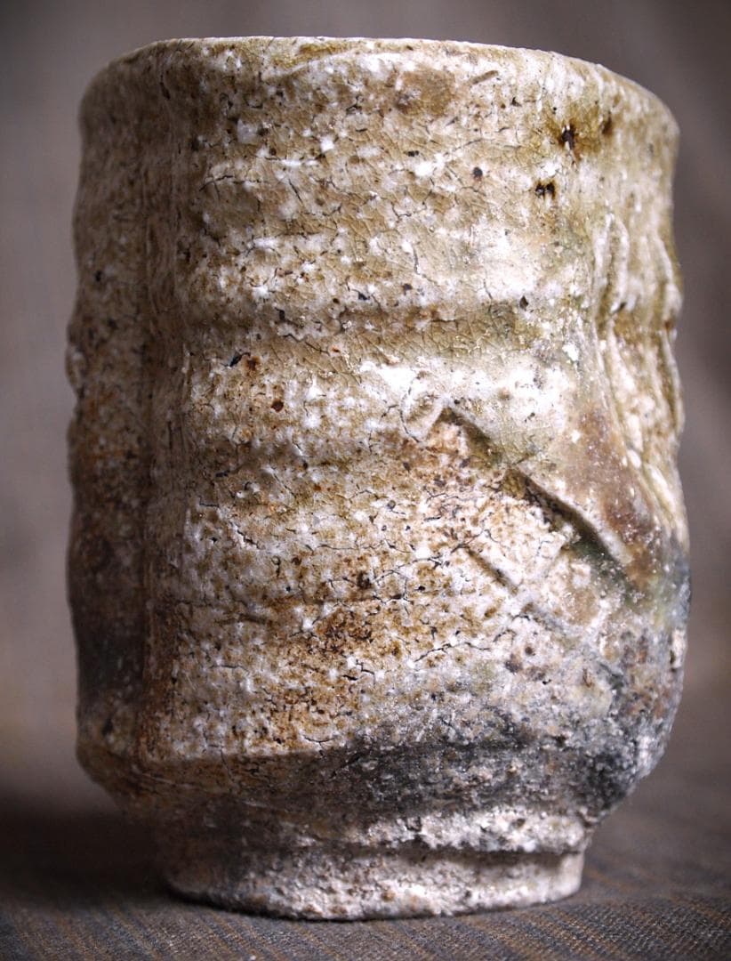 人気作家★谷本貴【師：師：森正・谷本景】伊賀(窯変）湯のみA★共箱 匿