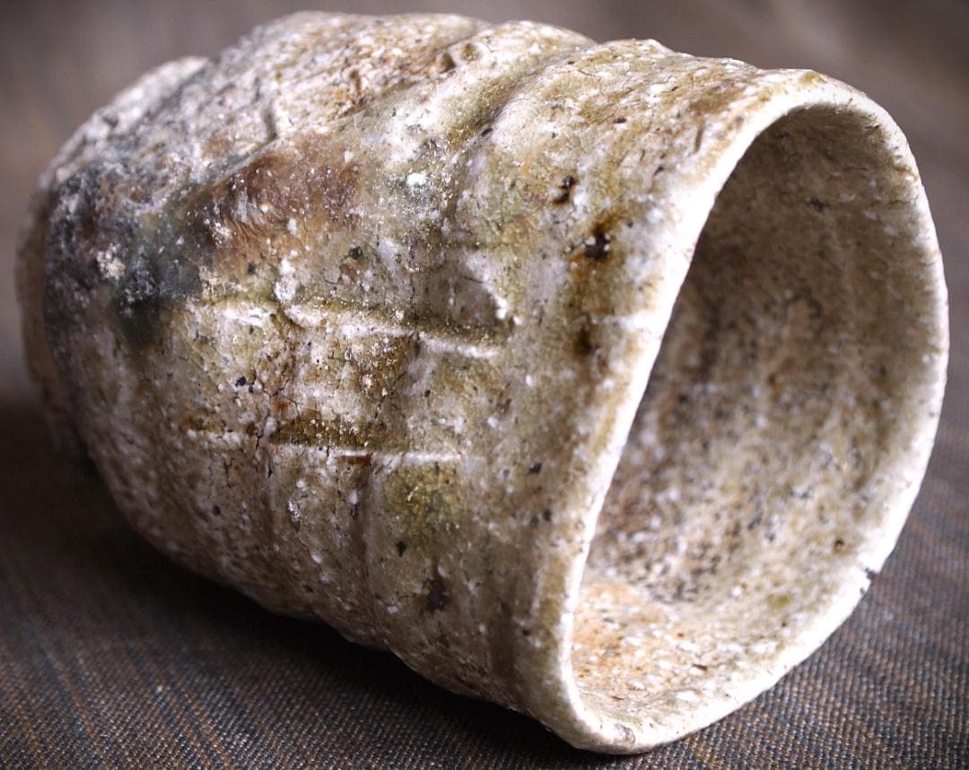 人気作家★谷本貴【師：師：森正・谷本景】伊賀(窯変）湯のみA★共箱 匿