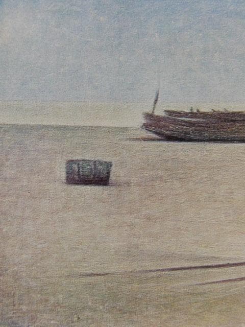 牛島憲之、【浜】、希少な大判額装用画集より、新品額装付、状態良好