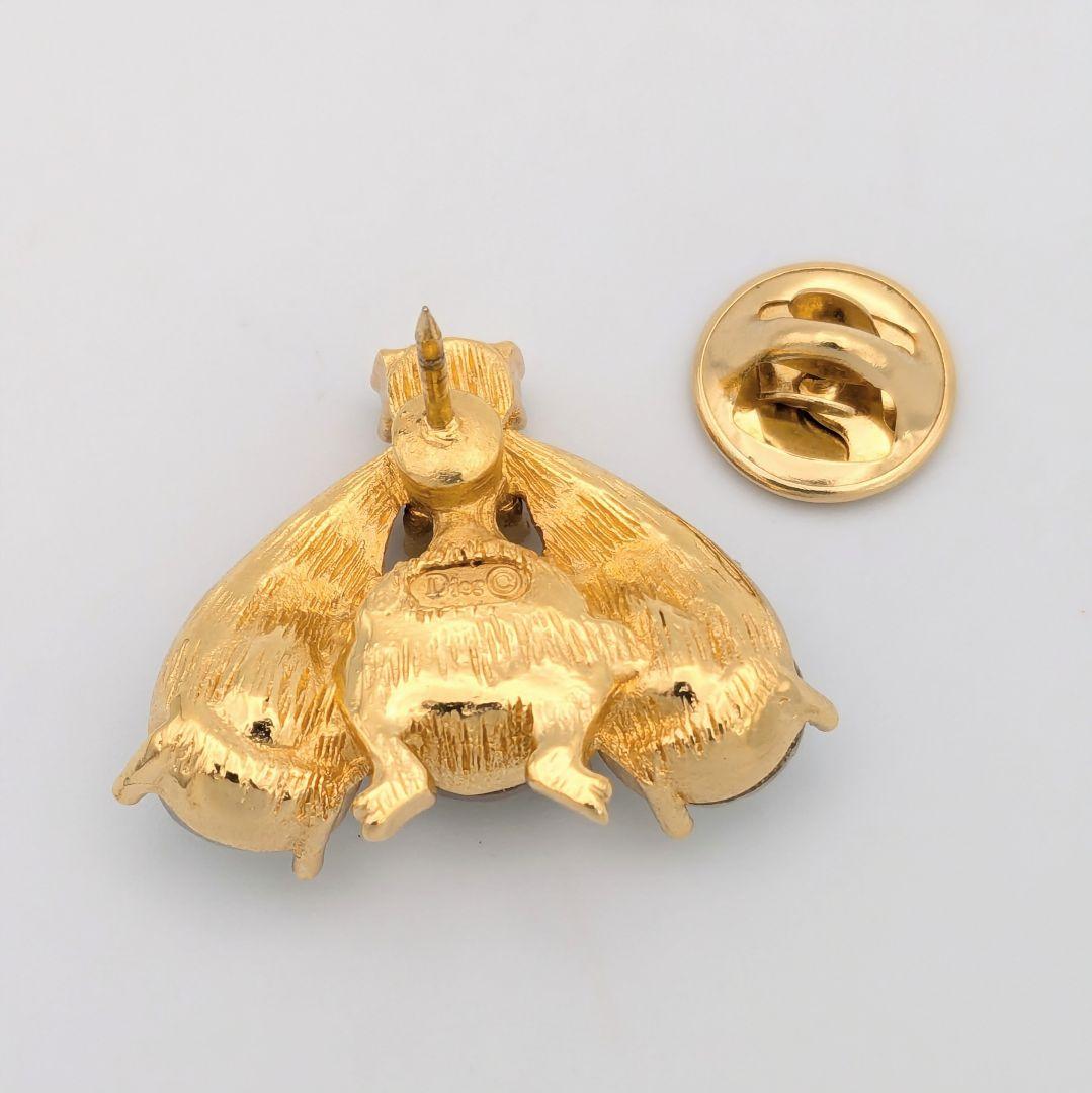 美品 希少 Dior ディオール ヴィンテージ Bee ハチ 蜂 ピンブローチ