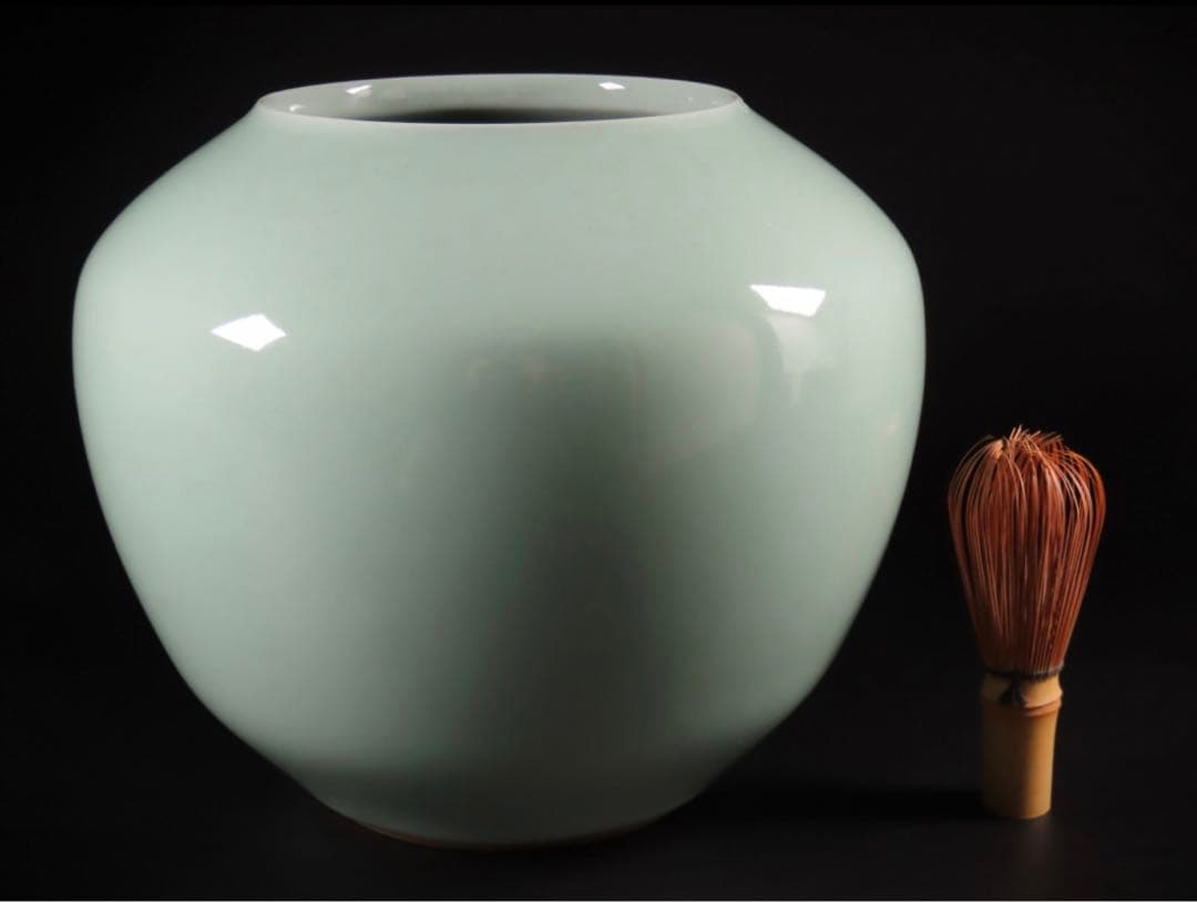 諏訪 蘇山 造 青磁　本人作 諏訪修 三代 諏訪蘇山 壺 花瓶　華道　　茶道具