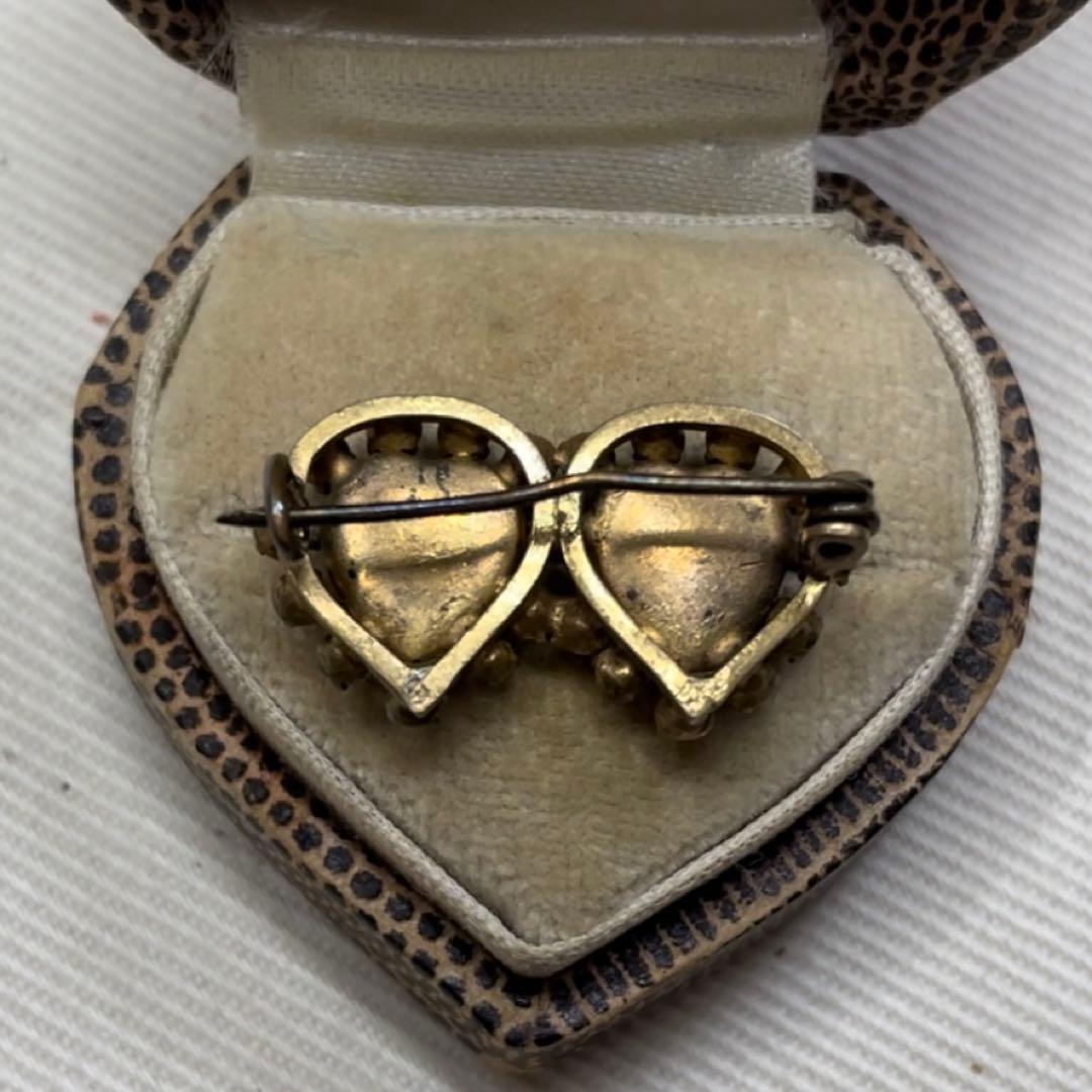 サフィレット　サフィレットブローチ　ダブルハート　アンティーク　ヴィンテージ