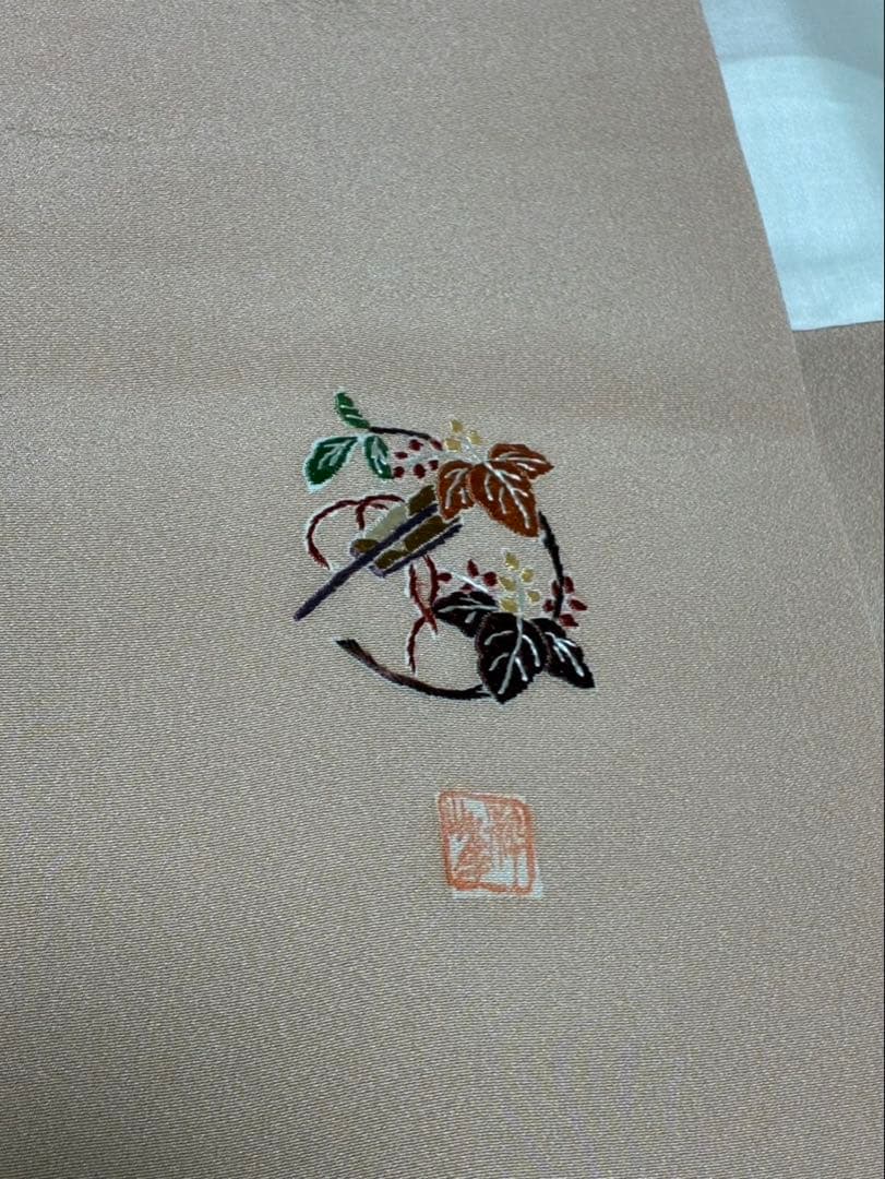 訪問着フルセット　正絹　落款　卒業式　入学式　【訪問着、袋帯、帯締め、帯揚げ】