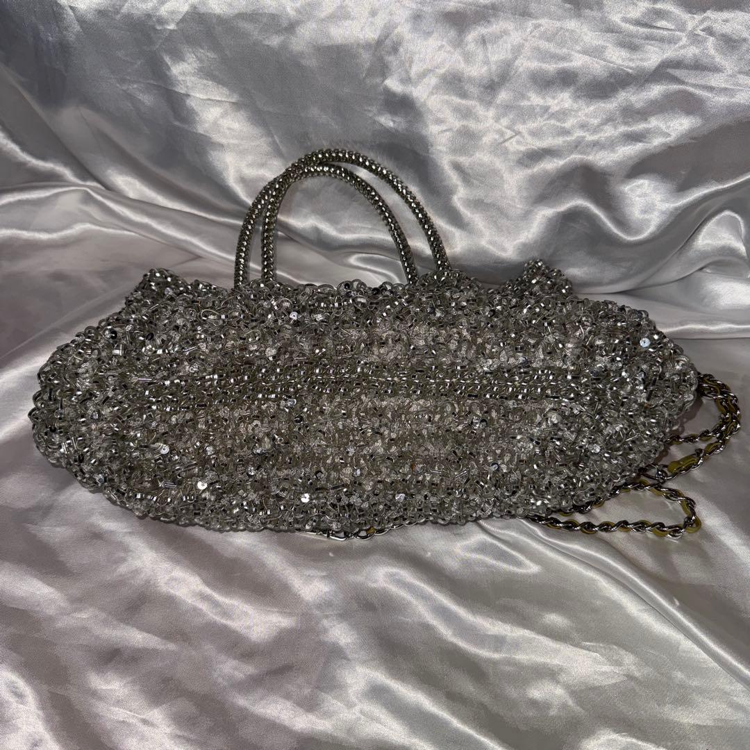 アンテプリマ ワイヤーグリッター シルバー バッグ　3way