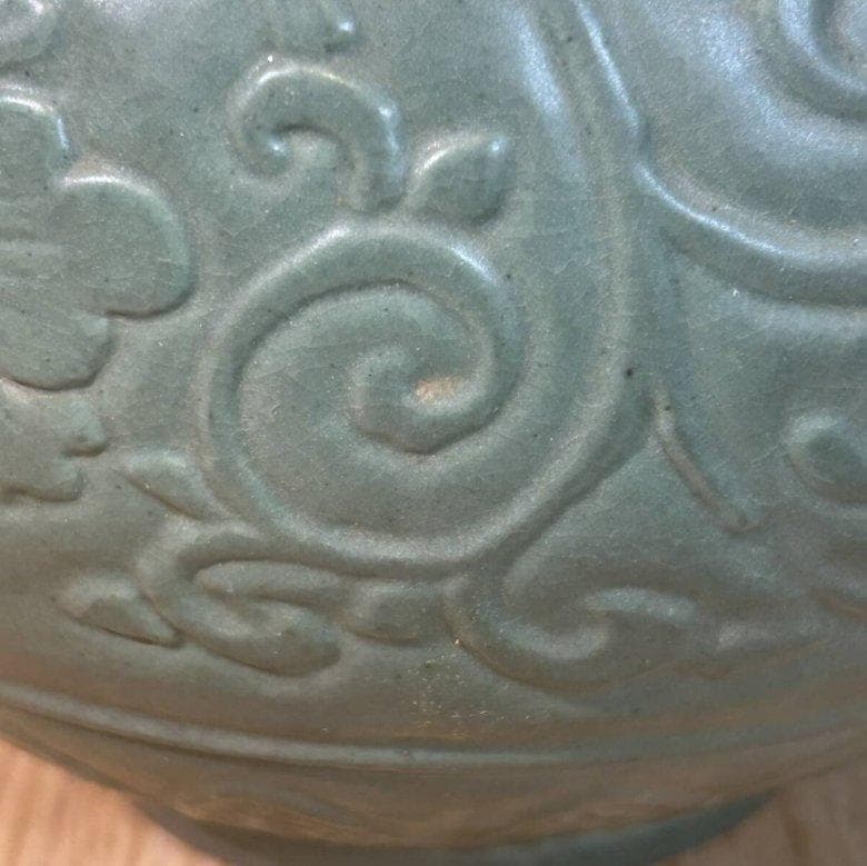 S8003　高麗青磁花瓶　高麗時代　古美術　花瓶　花器　花紋　陶磁器