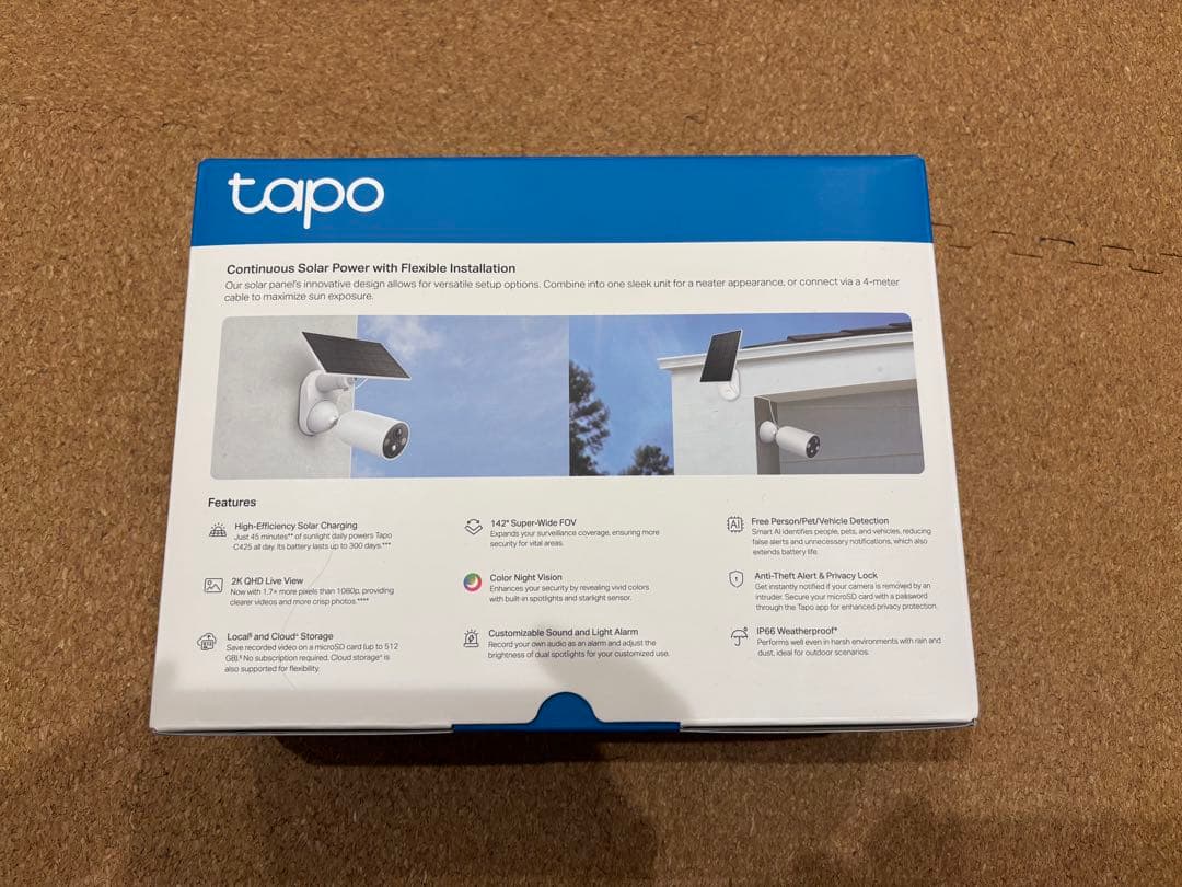 TP-link Tapo C425KIT ソーラーパネル付き防犯カメラ