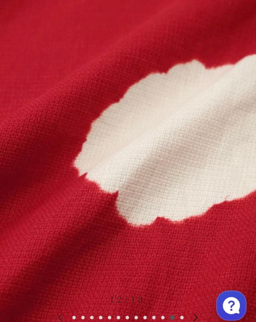 近清絞り 麻 はつき 水玉大（みずたまだい）臙脂色（えんじいろ）×練色（ねりいろ