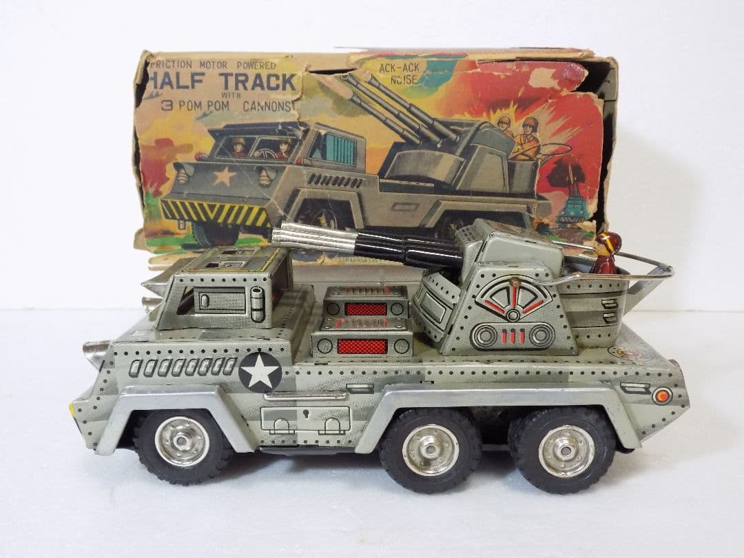 希少ブリキ　三恵玩具　【HALF TRACK】フリクション　動作品