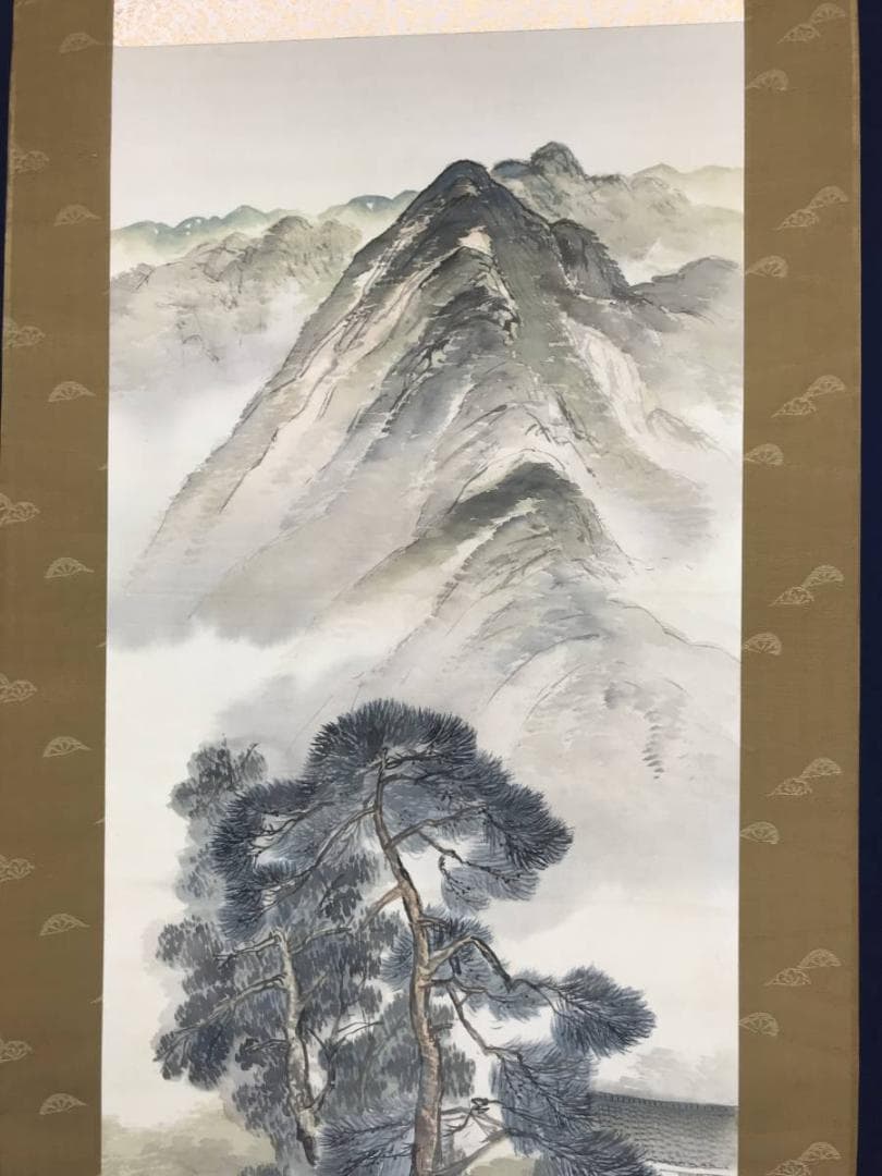 【真作】田中頼完/田中頼璋の男/山水人物図/掛軸/名家伝来/AC-129