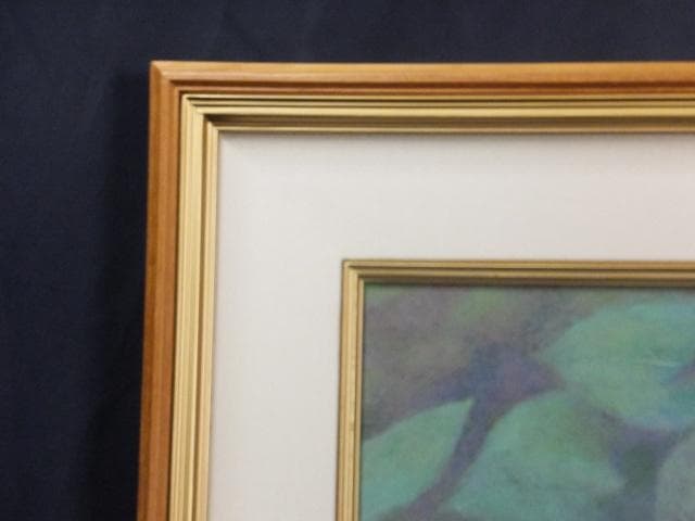 芸術院会員　浦田正夫　落款印譜 共シール『紫陽花』日本画 岩絵具彩色 1025E