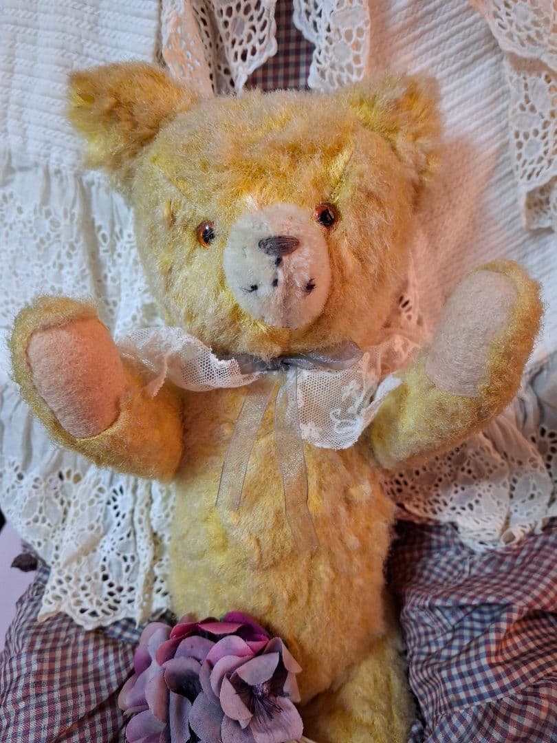 アンティーク★イエロー★テディベア★ぬいぐるみ★くま★クマ★ベアアンティーク雑貨