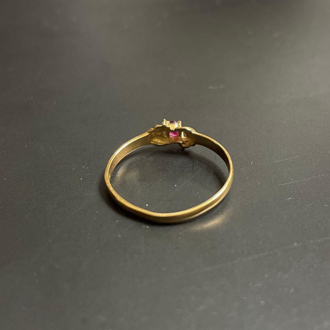 18K ルビー ダイヤモンド リング 9号 TAKE-UP