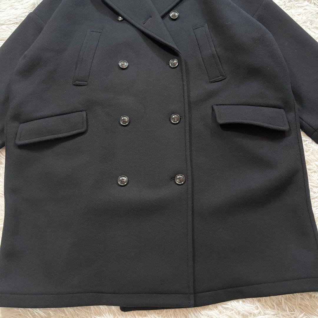 美品✨フレームワーク　ロング　Pコート　メルトンウール　ダブル　ネイビー　38