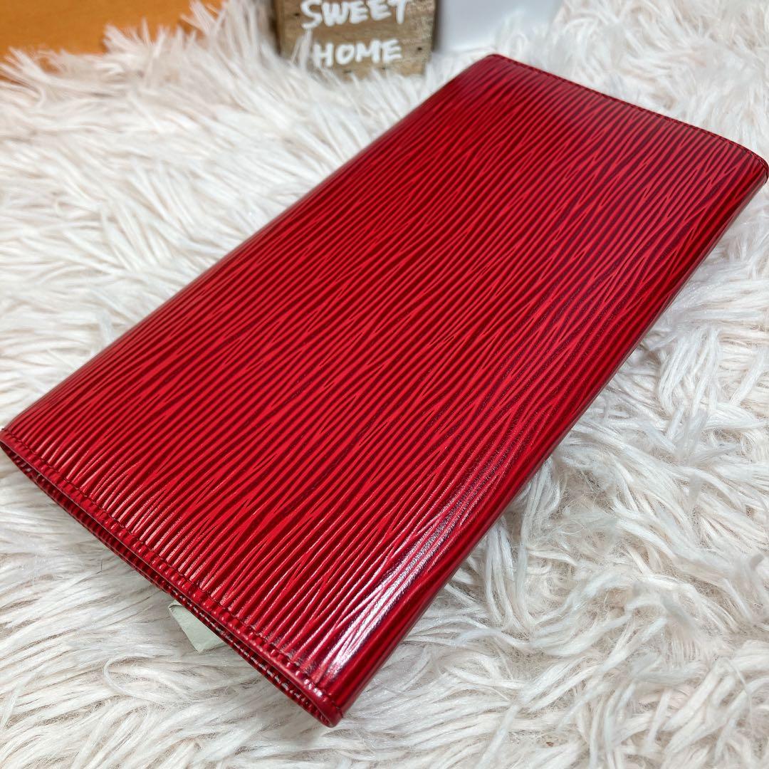 極美品 ルイヴィトン エピ ポシェット ポルトモネ クレディ 長財布 レッド