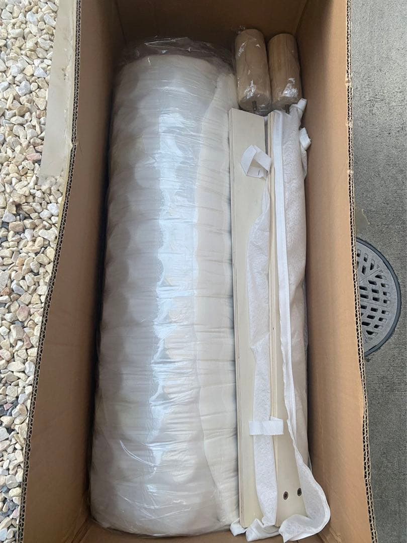 値下げ中)LRM-02SS 脚付きポケットコイルマットレス WH 圧縮ロール梱包