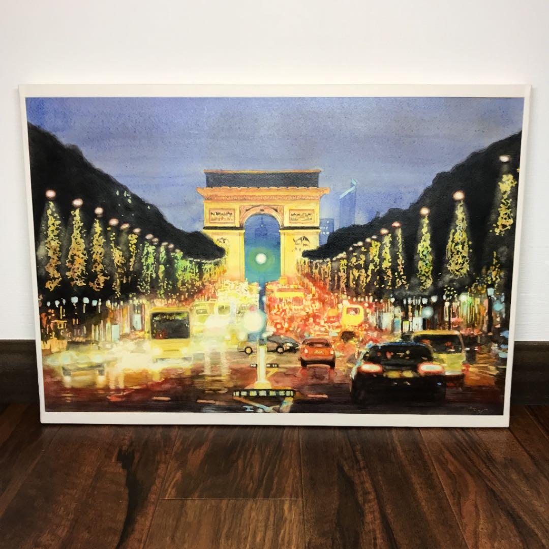 水彩画 パステル フランス パリ 凱旋門 絵画