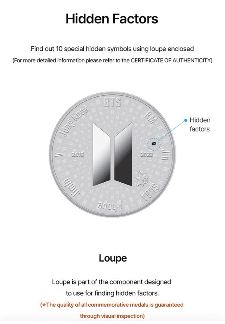 公式、新品、未使用、BTS 10周年 記念 メタル (シルバー 1/2オンス)