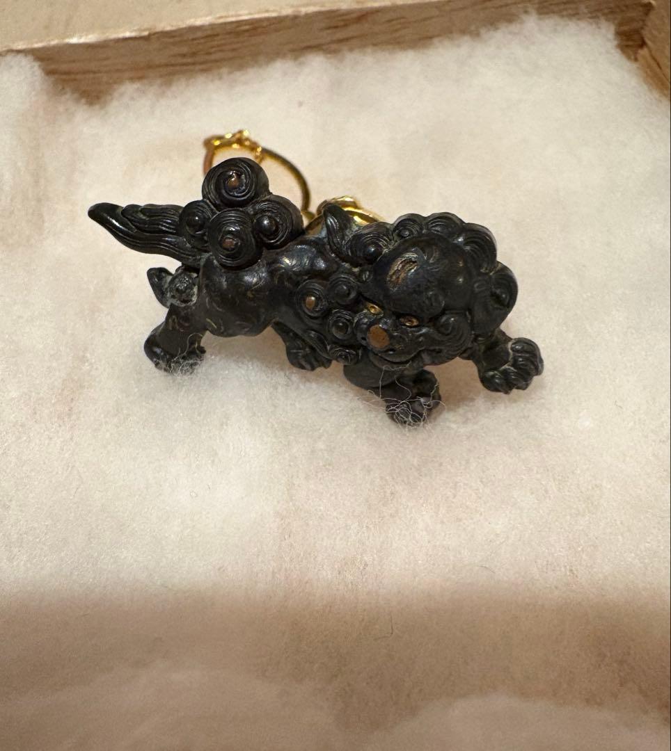 目貫　獅子　赤銅　江戸時代