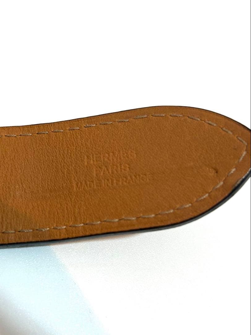 【美品】HERMES Etriviere レザー ブレスレット バングル