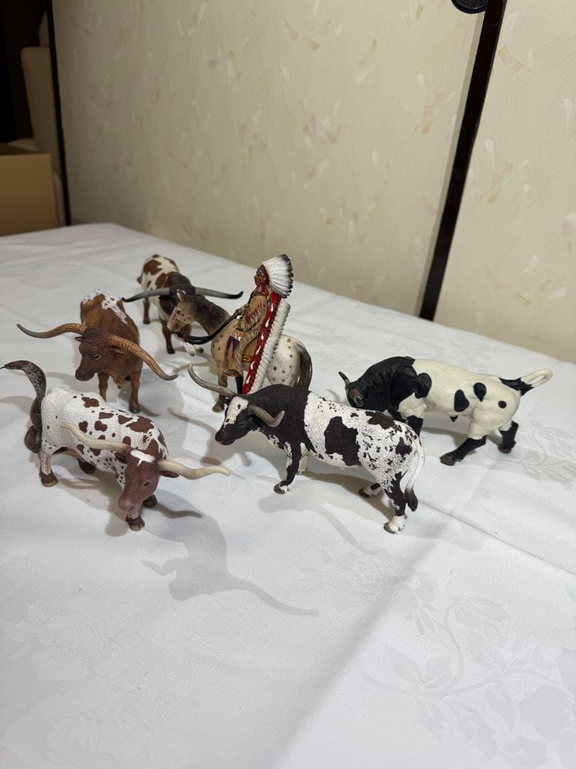 動物フィギュア　シュライヒ　その他　牛とインディアン