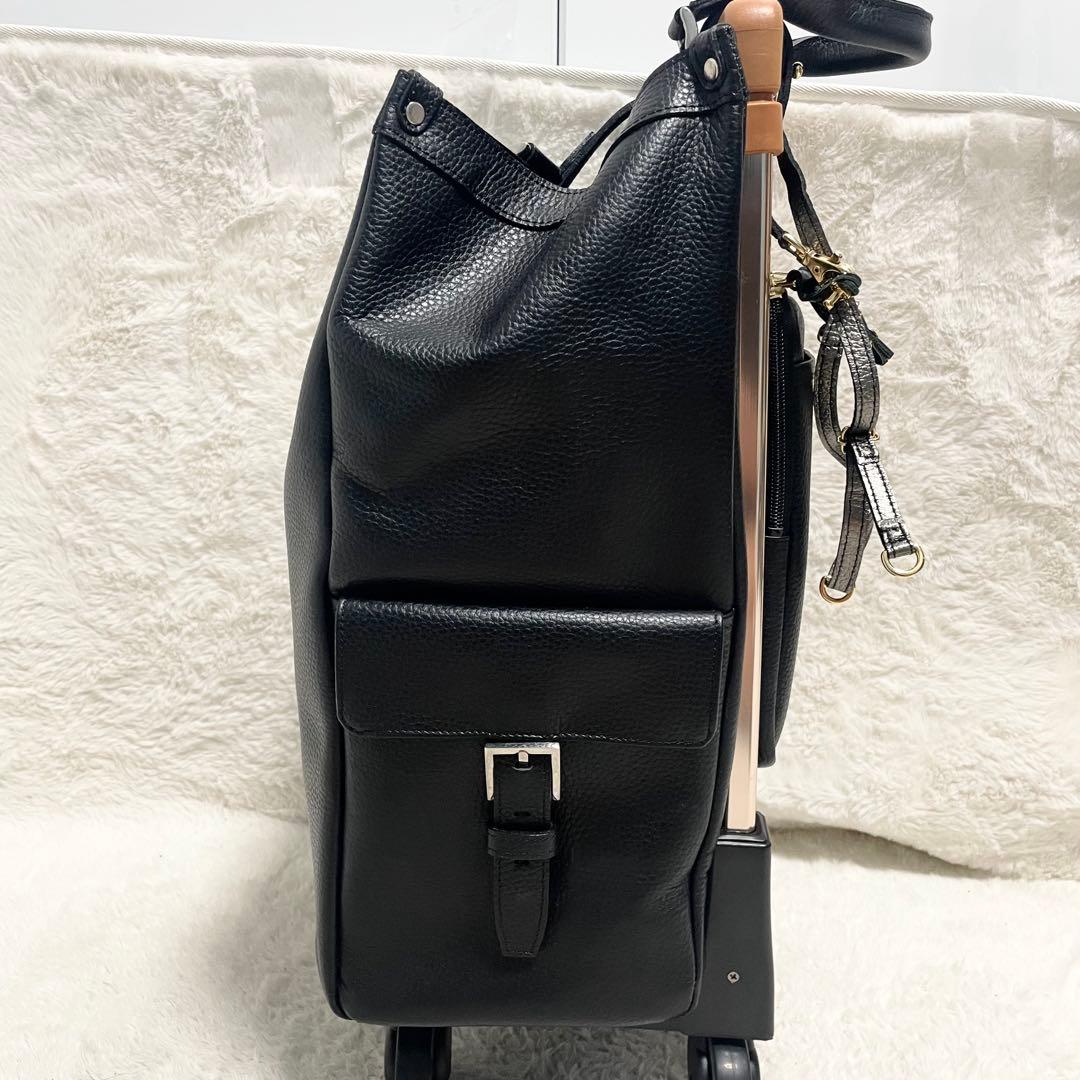 美品 ルコンド レザー 本革 キャリーケース ブラック 黒 大容量 多機能 金具