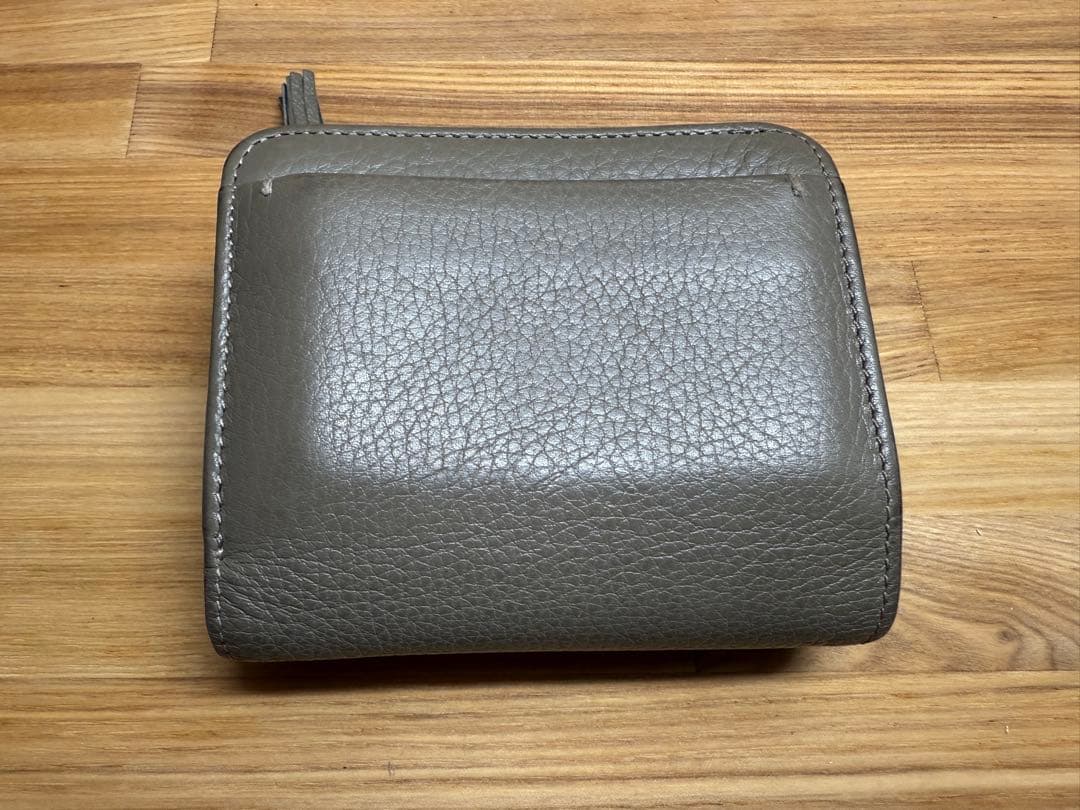 土屋鞄　クラルテ　フリンジスモールウォレット　二つ折り財布　アッシュグレー