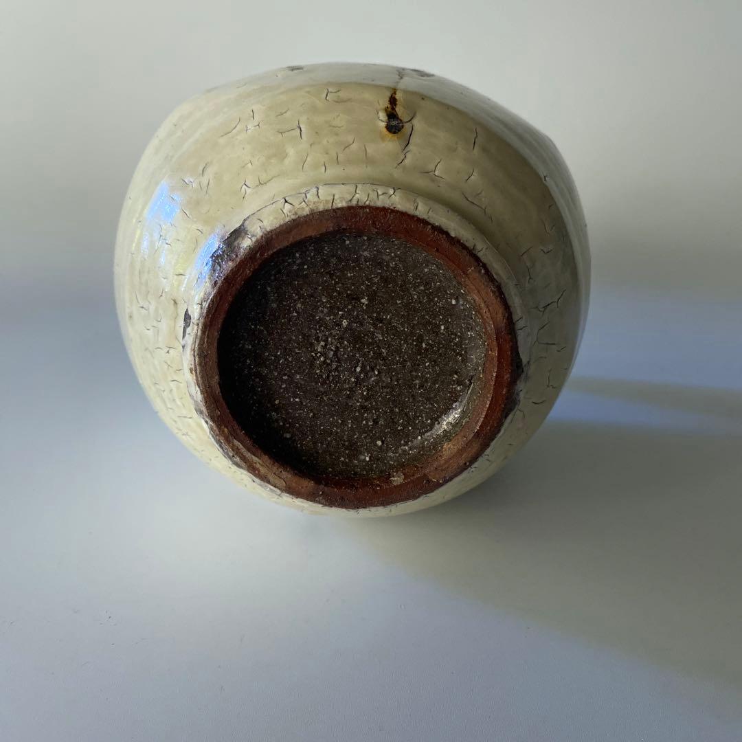 希少 舩木道忠 白釉柳文扁壼 扁壼 壺 花瓶 花器 共箱付き 舩木研兒