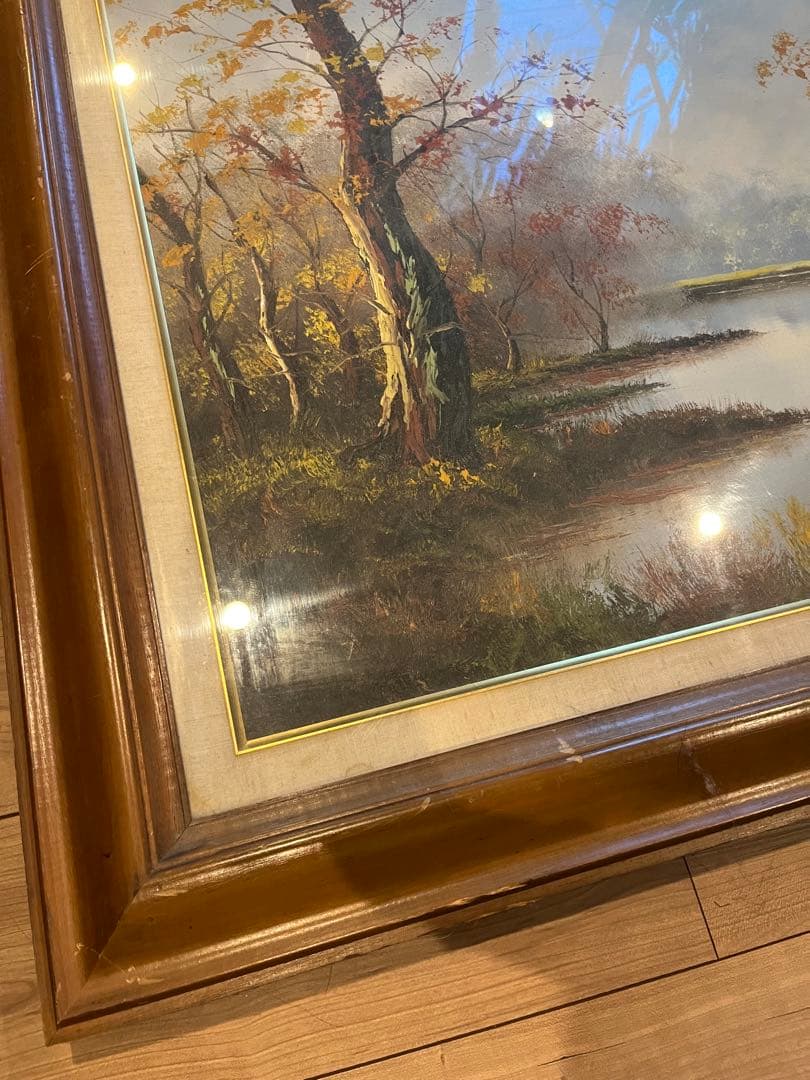 風景画 油彩額縁付き