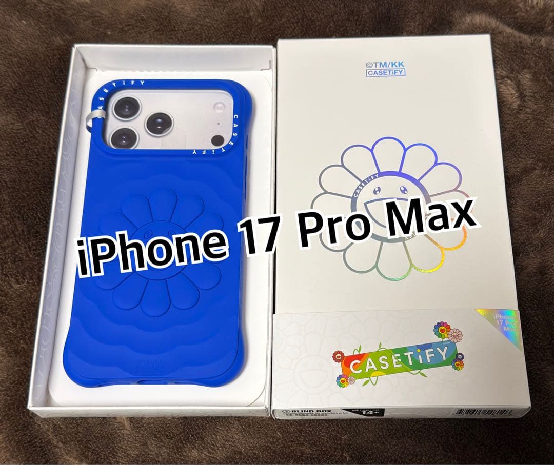 CARSETiFY 村上隆FLOWERS BLOOM ブルー 17Pro Max