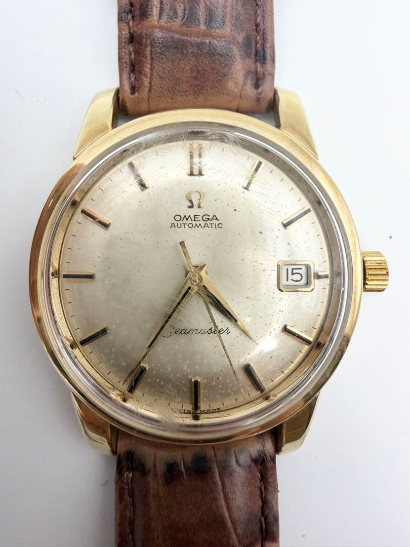 OMEGA Seamaster 自動巻 デイト 社外ベルト 社外尾錠