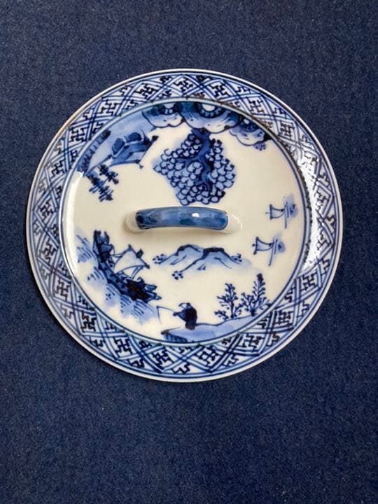 染付　水指　瓢形　祥瑞写　景雲共箱