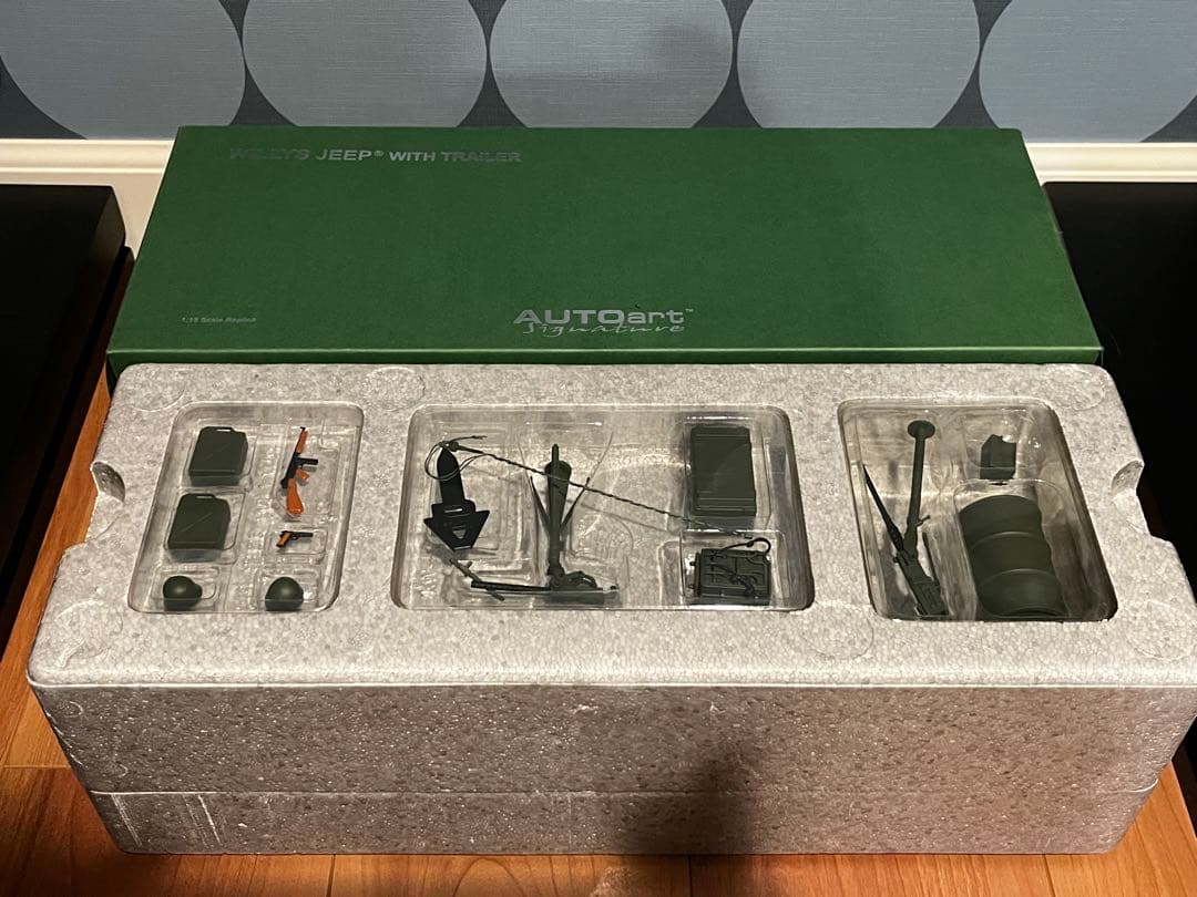 値下げオートアートWillys Jeep 1/18 ジープミニカートレーラー