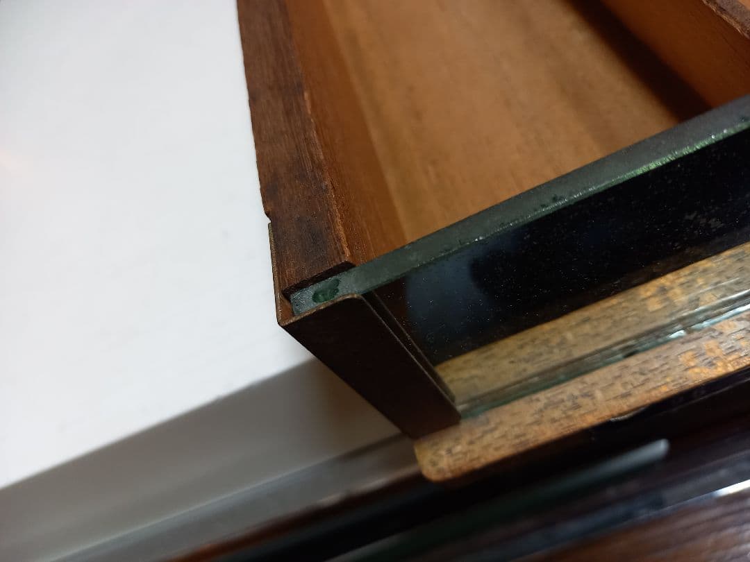 タイヤー印　ミラー　看板　付き　小物入れ　ディスプレイ　ケース　ウッド　トレー