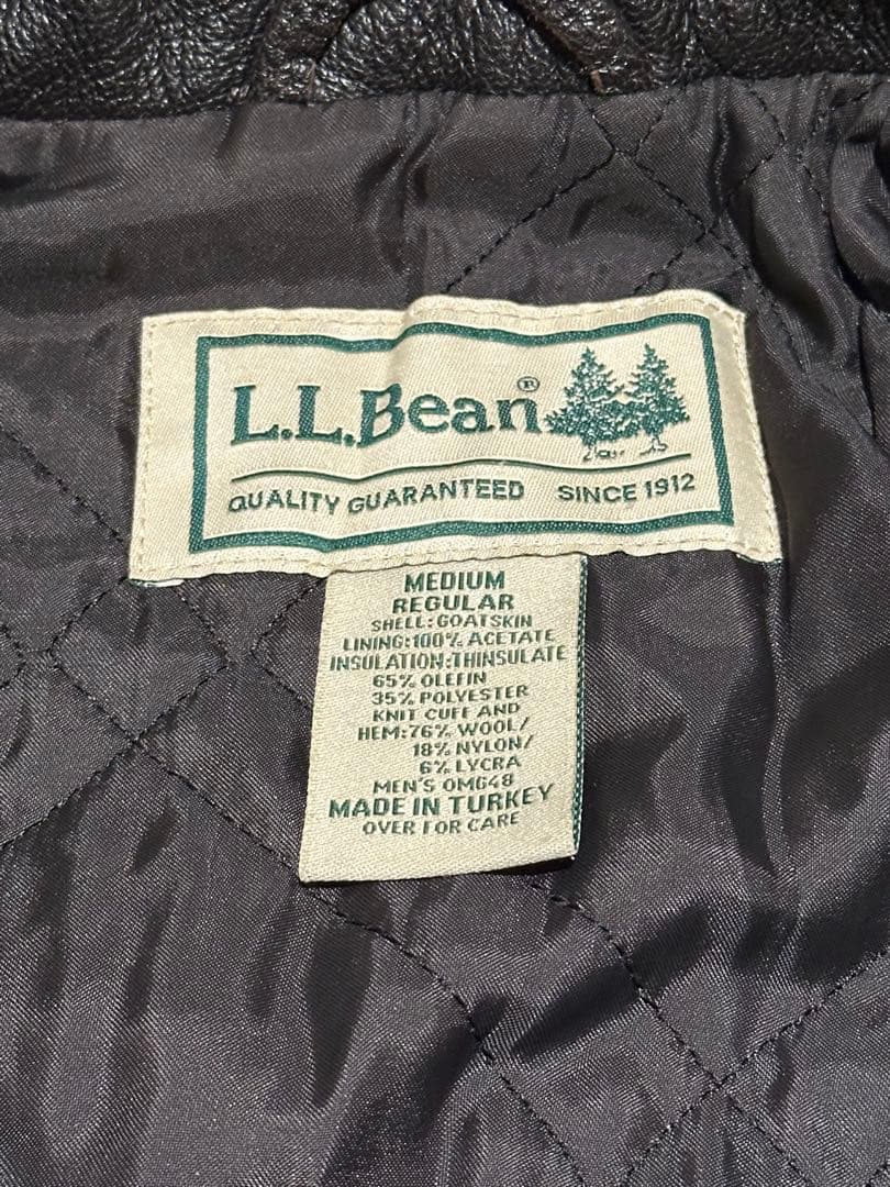 オ*則様 L.L.Bean A-2レザージャケット M 黒 ゴートスキン 本革