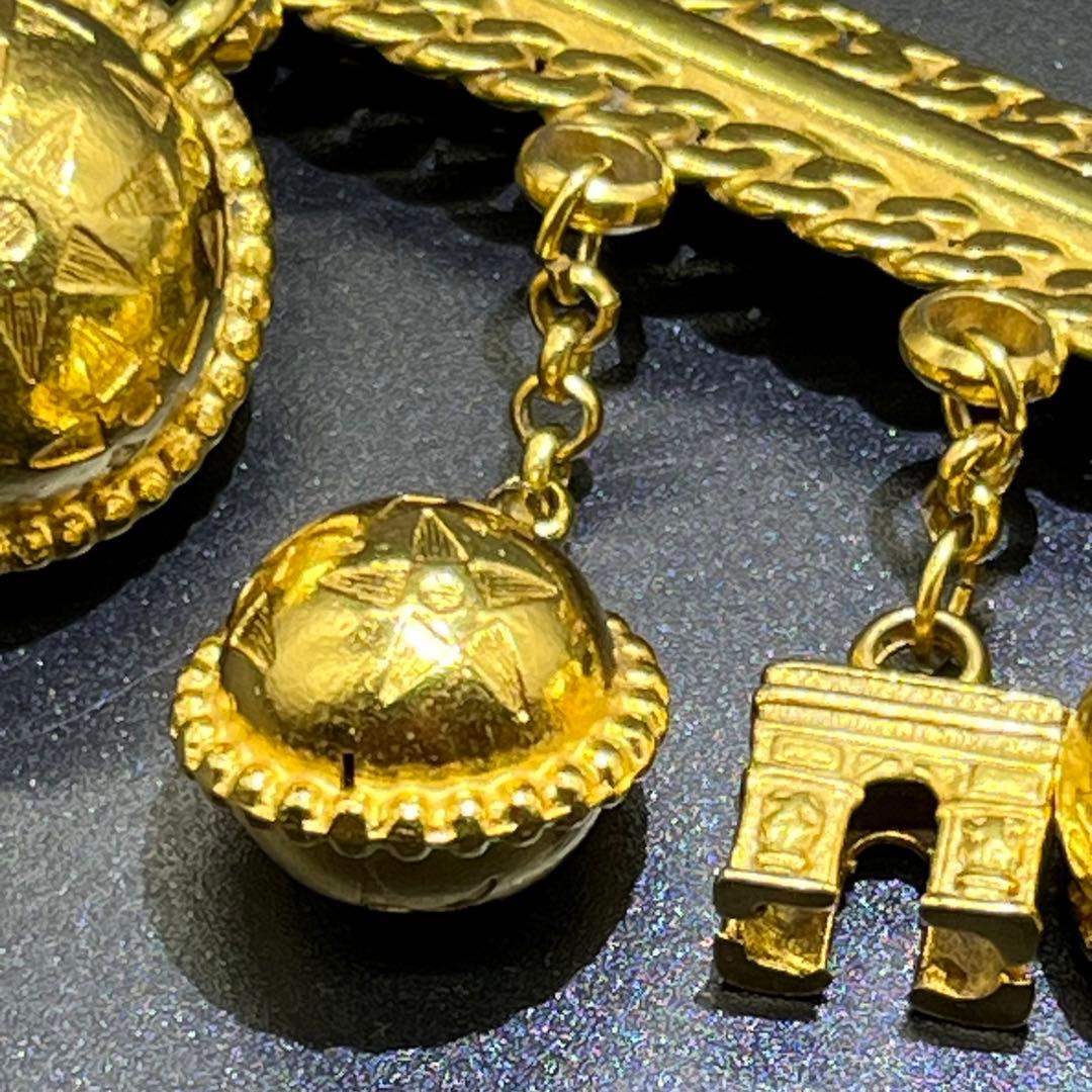 【美品】セリーヌ　ブローチ　スターボール　凱旋門　ゴールド